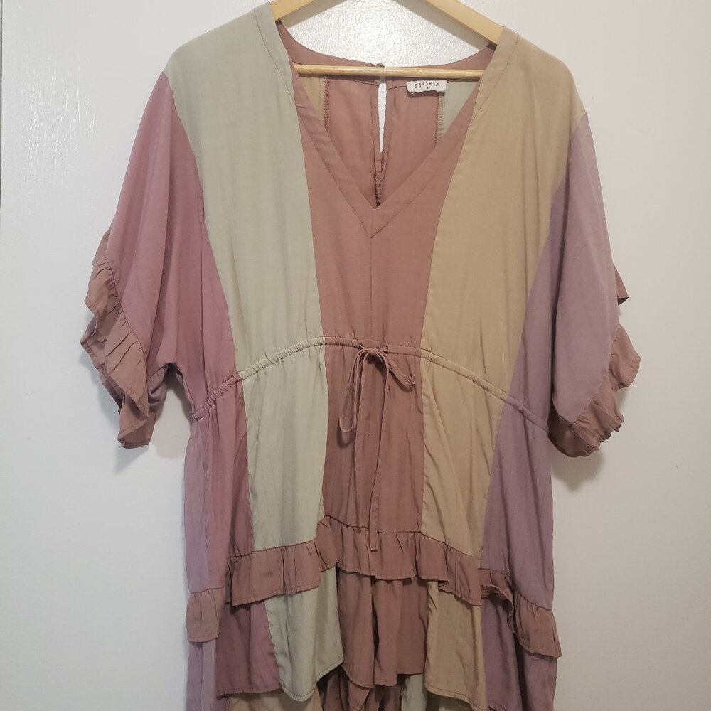 Storia Striped Ruffle Romper – Size M